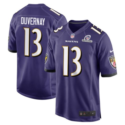 Devin Duvernay 13 Baltimore Ravens 2024 Divisional Patch Game Men Jersey - Purple