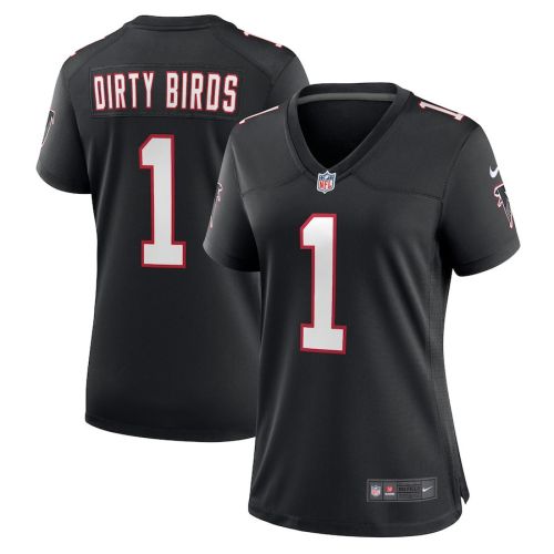 Dirty Birds 1 Atlanta Falcons Throwback Game Women Jersey - Black