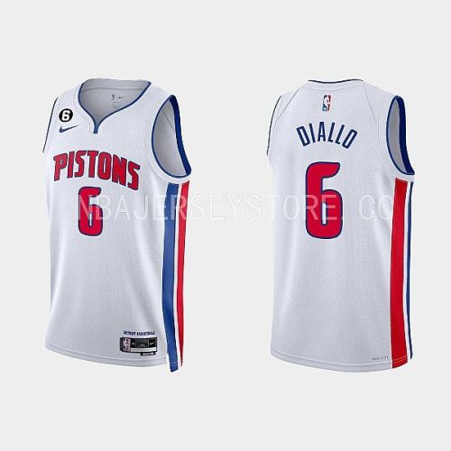 Detroit Pistons Hamidou Diallo 6 2022-23 Association Edition White Men Jersey Swingman