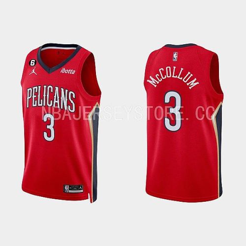 New Orleans Pelicans C.J. McCollum 3 Red 2022-23 Statement Edition Men Jersey