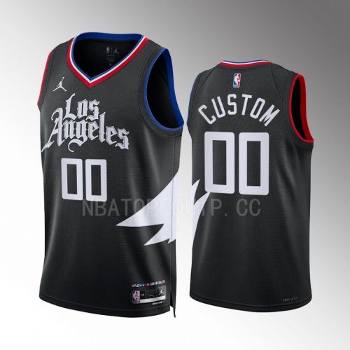 Custom 00 Los Angeles Clippers Black Statement Edition 2022-23 Jersey Swingman