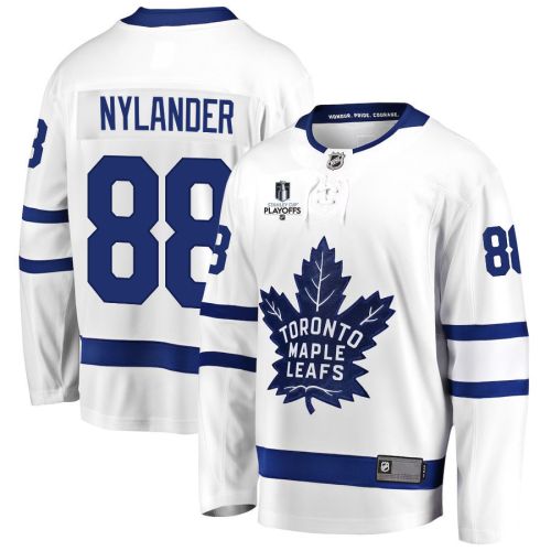 William Nylander 88 Toronto Maple Leafs Stanley Cup 2023 Playoffs Patch Away Breakaway Men Jersey - White