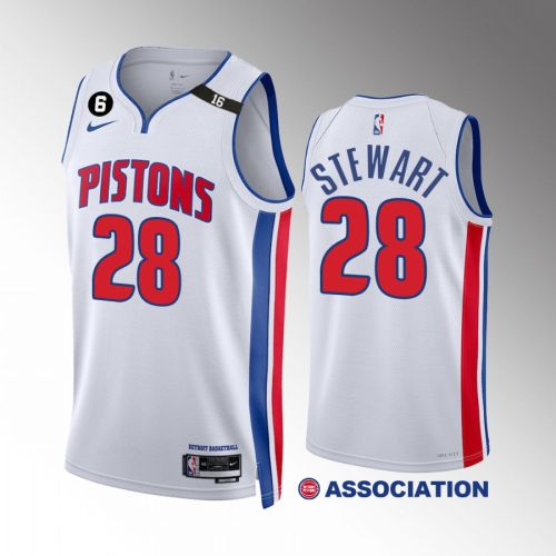 Isaiah Stewart 28 Detroit Pistons White Association Edition Jersey 2022-23 Swingman