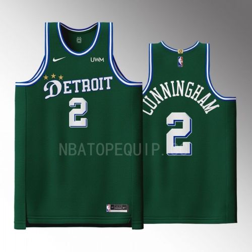 Detroit Pistons 2 Cade Cunningham Green Men Jersey 2022-23 City Edition