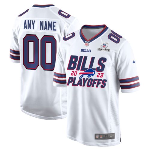 Buffalo Bills 2023 Playoffs Iconic Game Men Custom Jersey - White