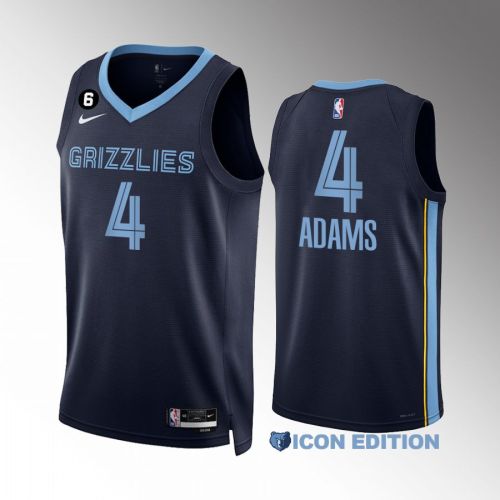 Steven Adams 4 Memphis Grizzlies Navy Jersey 2022-23 Icon Edition Swingman