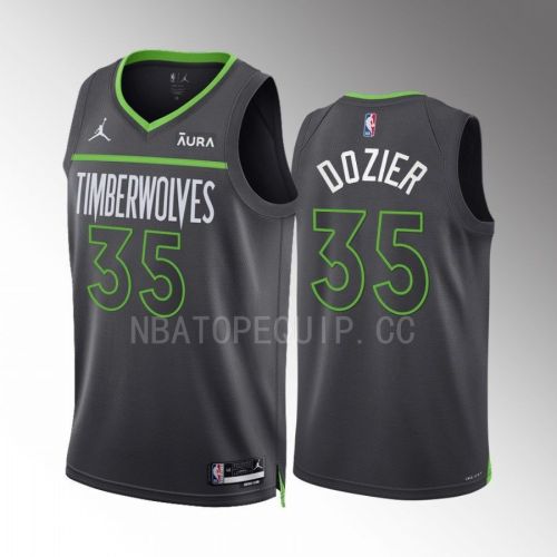 Minnesota Timberwolves P.J. Dozier 35 2022-23 Statement Edition Anthracite Men Jersey Swingman