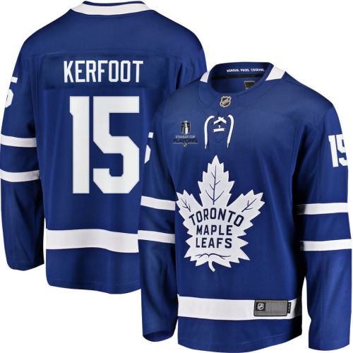 Alexander Kerfoot 15 Toronto Maple Leafs Stanley Cup 2023 Playoffs Patch Home Breakaway Men Jersey - Blue