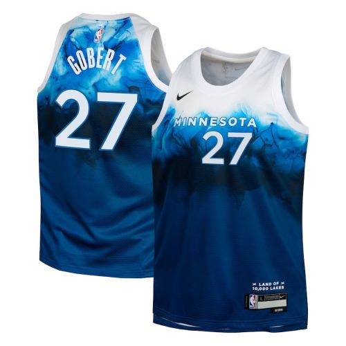 Rudy Gobert 27 Minnesota Timberwolves 2023/24 City Edition Swingman YOUTH Jersey - Blue