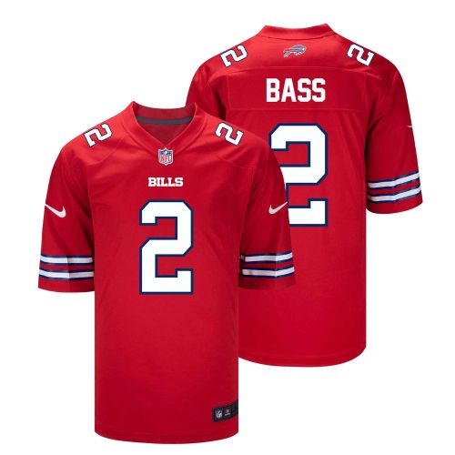 Tyler Bass 2 Buffalo Bills Men Alternate Game Jersey - Red