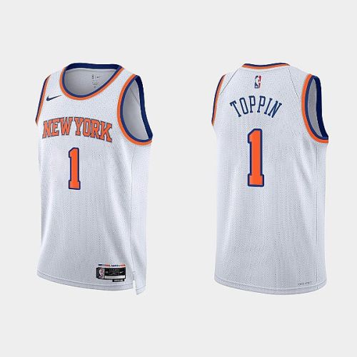 New York Knicks Obi Toppin 1 2022-23 Association Edition White Men Jersey Swingman