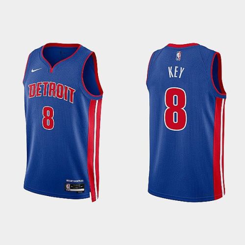 Detroit Pistons 8 Braxton Key 2022-23 Icon Edition Royal Men Jersey