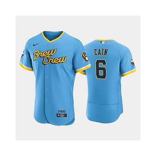 Lorenzo Cain 6 2022-23 City Connect Milwaukee Brewers Jersey - Powder Blue