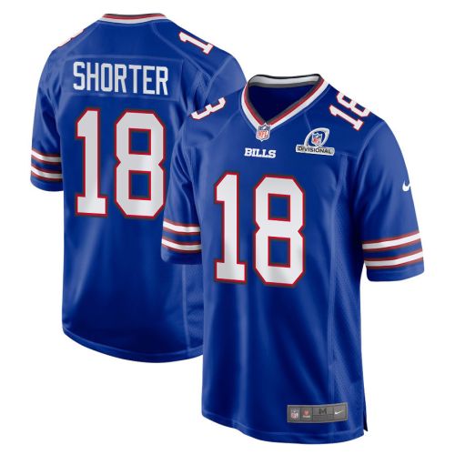 Justin Shorter 18 Buffalo Bills 2024 Divisional Patch Game Men Jersey - Royal