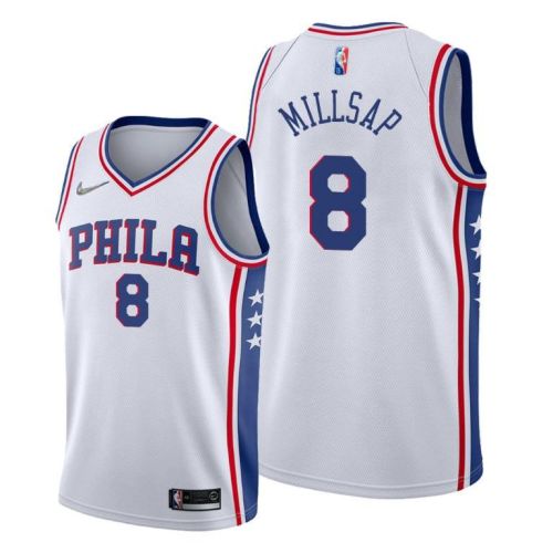 Paul Millsap 8 Philadelphia 76ers Association Edition White Jersey 2022 New Number - Men Jersey