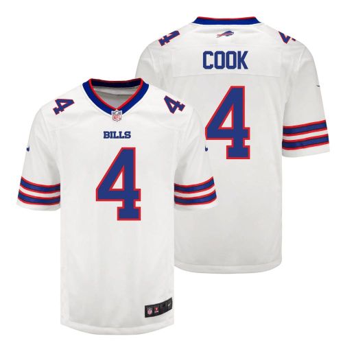 James Cook 4 Buffalo Bills Men Away Game Jersey - White