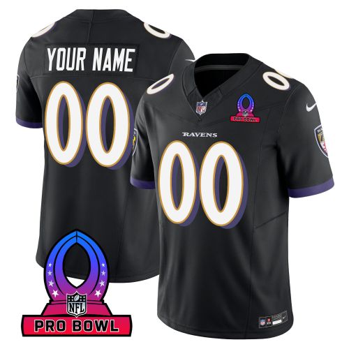 Baltimore Ravens 2024 Pro Bowl Patch Game Custom Men Jersey - Black