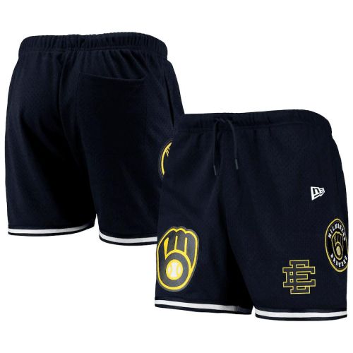 Milwaukee Brewers Team Standard Logo Mesh Shorts - Navy