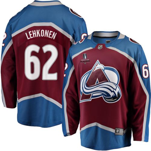 Artturi Lehkonen 62 Colorado Avalanche Stanley Cup 2023 Playoffs Patch Home Breakaway Men Jersey - Burgundy