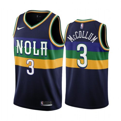 2022-23 New Orleans Pelicans C.J. McCollum 3 Navy City Edition Men Jersey