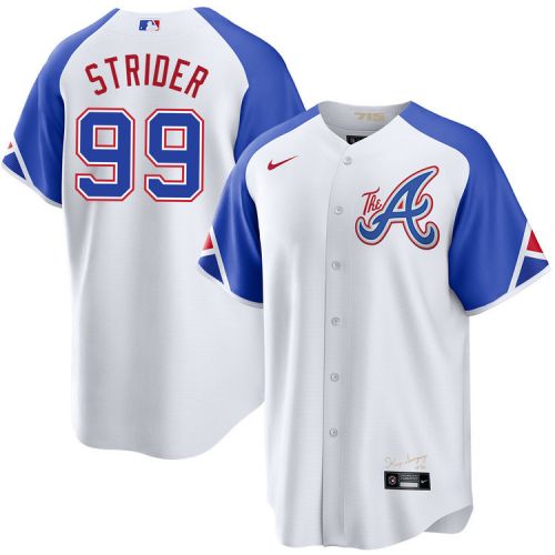 Spencer Strider 99 Atlanta Braves City Connect Men Jersey - White