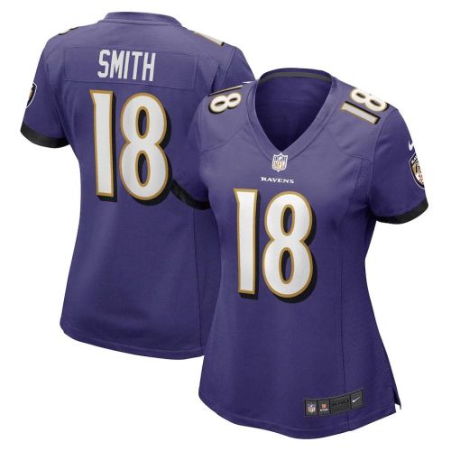 Roquan Smith 18 Baltimore Ravens Women's Game Player Jersey - Purple