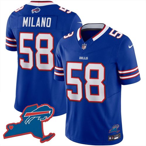 Matt Milano 58 Buffalo Bills New York Patch Game Men Jersey - Royal