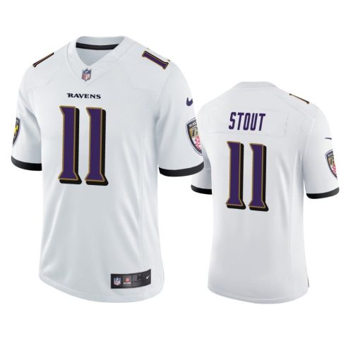 Baltimore Ravens Jordan Stout 11 White Vapor Limited Jersey