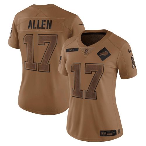 Josh Allen 17 Buffalo Bills 2023 Salute To Service Limited Women Jersey - Brown