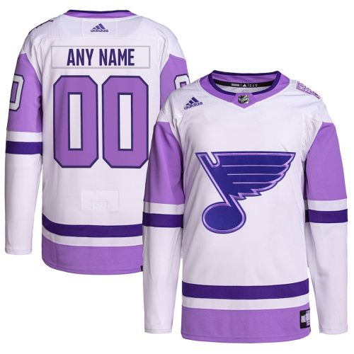 St. Louis Blues Hockey Fights Cancer Primegreen Custom Men Jersey - White/Purple