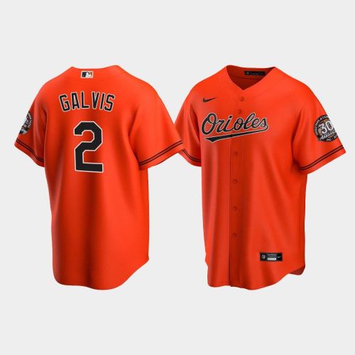 Men's Baltimore Orioles Freddy Galvis 2 Alternate Team Orange Jersey MLB Jersey