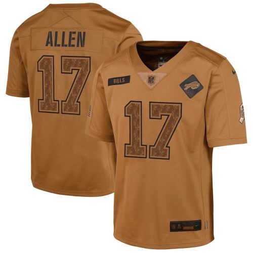 Josh Allen 17 Buffalo Bills 2023 Salute To Service Limited YOUTH Jersey - Brown