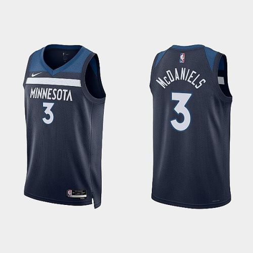 Minnesota Timberwolves 3 Jaden McDaniels 2022-23 Icon Edition Navy Men Jersey