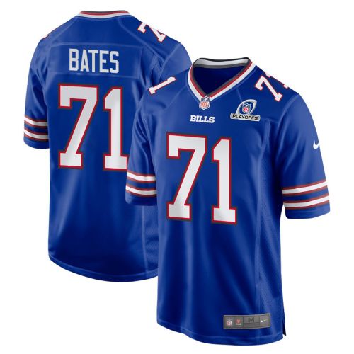 Ryan Bates 71 Buffalo Bills 2023 Playoffs Patch Game Men Jersey - Royal