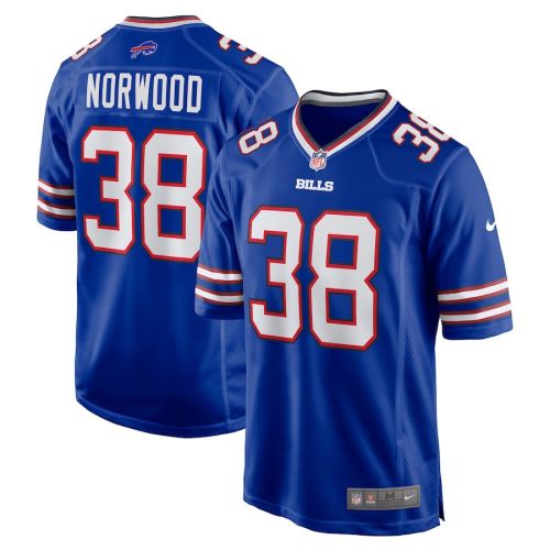 Tre Norwood 38 Buffalo Bills Nike Team Game Jersey - Royal