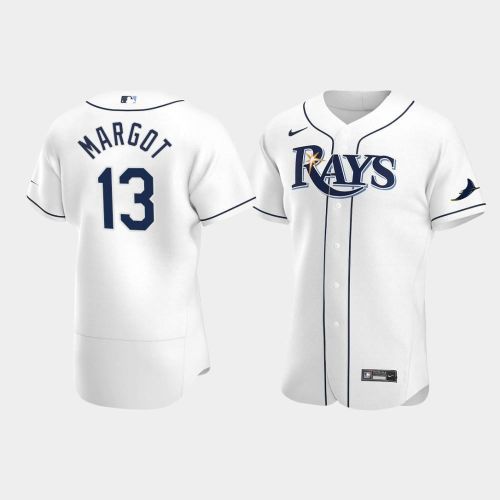 Men's Tampa Bay Rays 13 Manuel Margot White Home Jersey Jersey