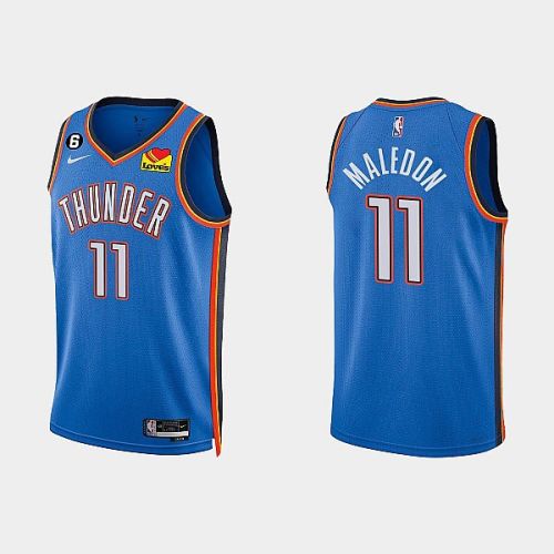 Oklahoma City Thunder 11 Theo Maledon 2022-23 Icon Edition White Men Jersey