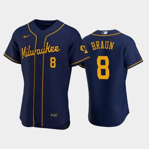 Milwaukee Brewers 8 Ryan Braun Alternate Team Navy Jersey Jersey