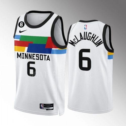 Jordan McLaughlin 6 Minnesota Timberwolves City Edition White Men Jersey 2022-23 Swingman